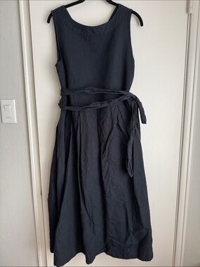 Toast | Dresses | Toast Womens Pin Stripe Cotton Linen Dress Size Blue Midi  Belted Long Sleeve | Poshmark